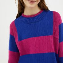 Blue/Pink Bea Stripe cotton Jumper