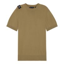 Khaki Crew Neck Knitted T-Shirt