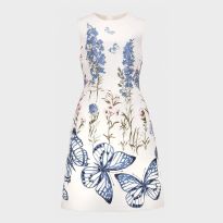 White Jennifer Shift Cotton Blend Dress