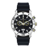 Mathieu Legrand Men's Black/Silver Stainless Steel/Silicone