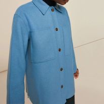 Pale Blue Classic Wool Overshirt