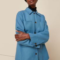Pale Blue Classic Wool Overshirt