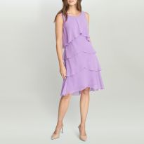 Purple Vesta Tiered Cocktail Dress