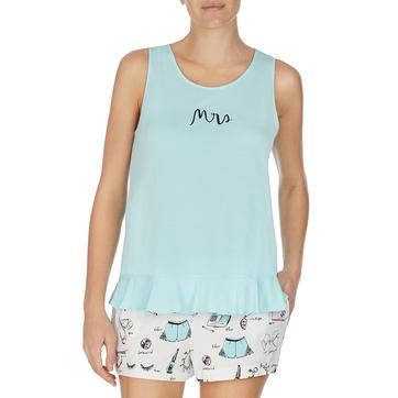 White & Blue Short Pyjama Set