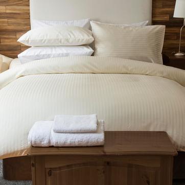 Belledorm 540TC Hotel Suite Satin Stripe Duvet Cover Set Superking Ivory