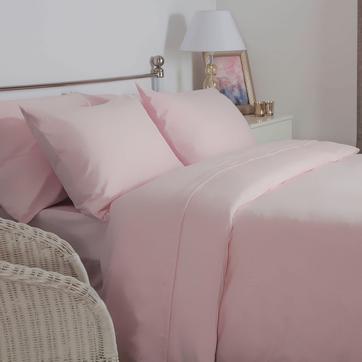 Brushed Cotton Double Duvet Cover, Pink
