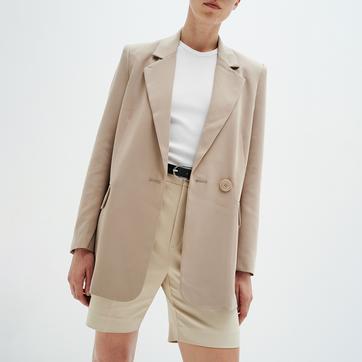 Beige Zella Cotton Blend Blazer