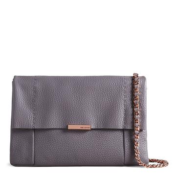Grey Parson Leather Cross Body Shoulder Bag