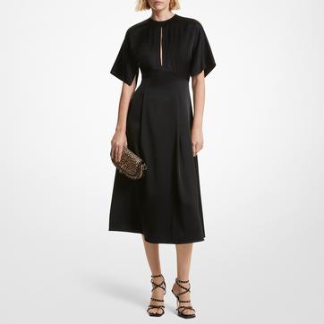 Black Flutter Midi Dress