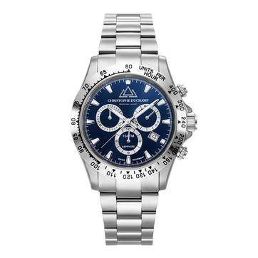 Men's Silver & Blue Grand Mont Watch