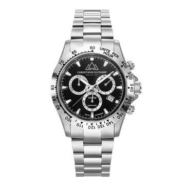 Men's Silver & Black Grand Mont Watch