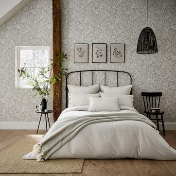 Pure Linen Cotton, King Duvet Cover, Silver
