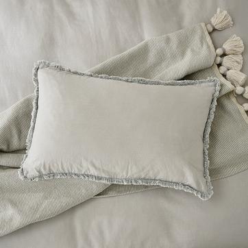 Pure Linen Cotton, Cushion 60X40cm Silver