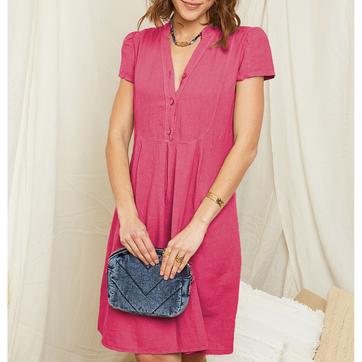 Pink Linen Dress