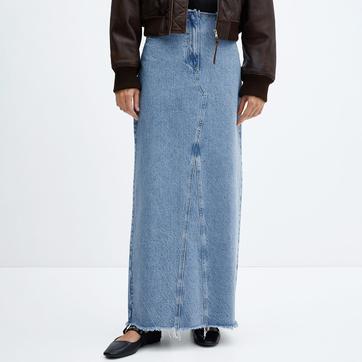 Blue Long Denim Skirt