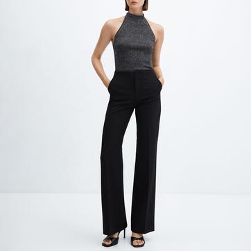 Black Lurex Halter-Neck Top