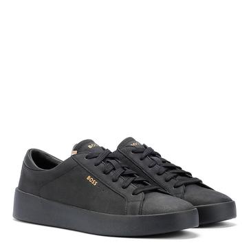 Black Leather Trainers