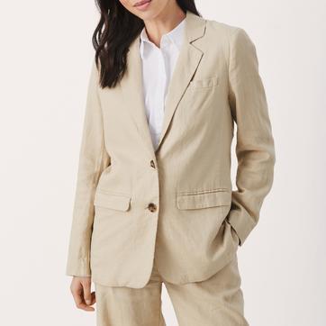 Beige Fitted Blazer