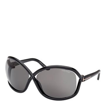 Shiny Black Tom Ford Oversized Sunglasses 68mm