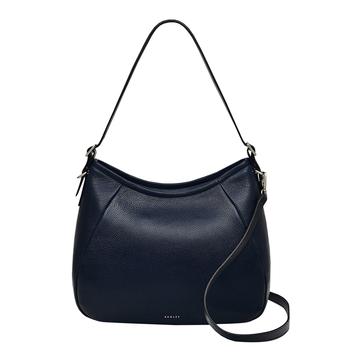 Navy Eastney Street Medium Ziptop Shoulder Bag