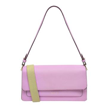 Pink Leather Lane Medium Flapover Shoulder Bag