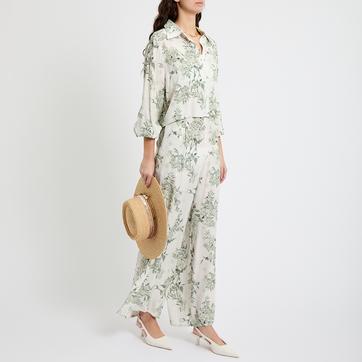 Sage Floral Print Shirt