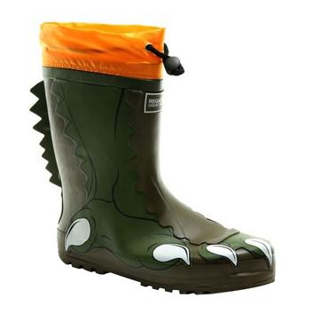 Wellington Boots Mudplay Rubber Dark Khaki/Rusty Orange