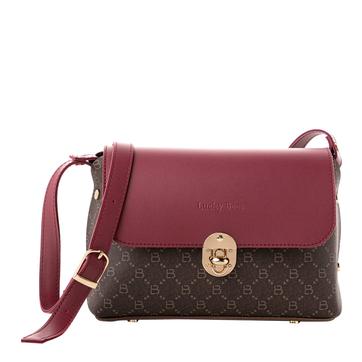 Brown/Claret Red Crossbody Bag