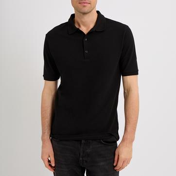 Black Ancrum Pique Cotton Polo Shirt