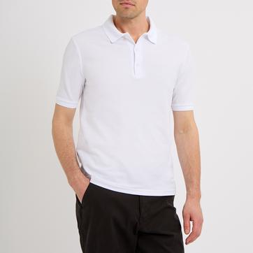 White Ancrum Pique Cotton Polo Shirt