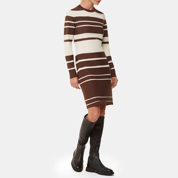 Brown/Cream Stripe Knit Dress