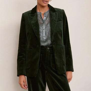 Forest Green Velvet Florence Blazer