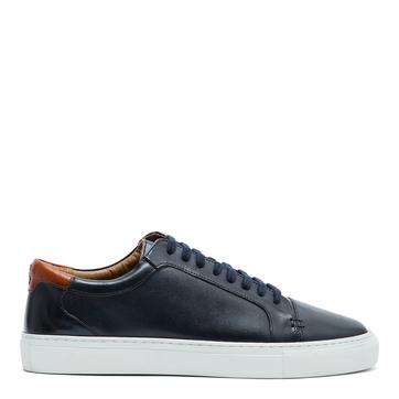 Navy Tollesby Leather Trainers