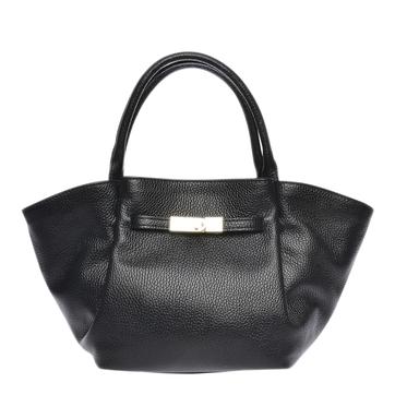 Black Italian Leather Handbag 