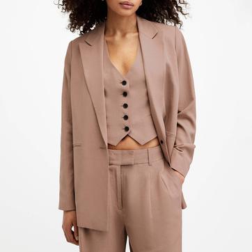 Brown Deri Lyn Linen Blend Blazer