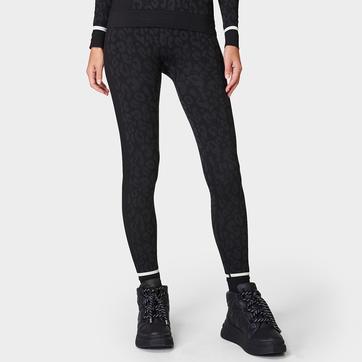 Leopard Jacquard Base Layer Leggings - Black Leopard Paint Jacquard