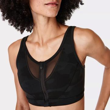 Power Icon Train Bra - Ultra Black Camo Print