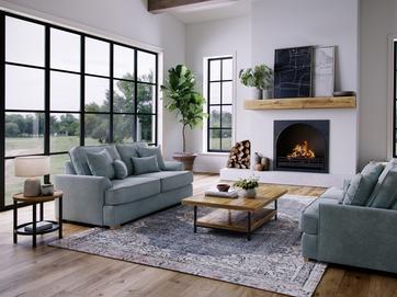 Harrogate - Small Sofa City Fine Blue