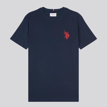 Navy Embroidered Logo Cotton T-Shirt