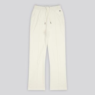 White Pintuck Tipped Wide Leg Jogger