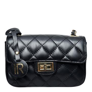 Black Italian Leather Crossbody Bag