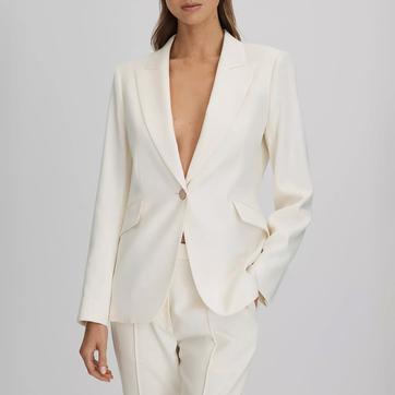 White Single Breasted Tailored Blazer
