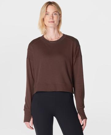 After Class Crop Sweatshirt - Cacao Brown
