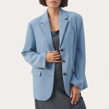 Faded Denim Elina Button Up Blazer