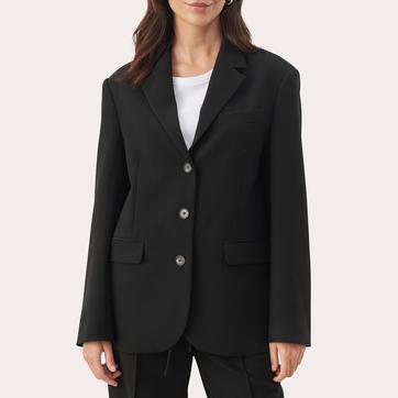 Black Elina Button Up Blazer