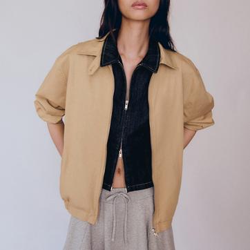 Medium Brown Oversized Bomber Jacket