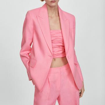 Pink Blazer Suit Linen