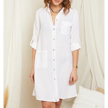 Blanc Linen Mini Dress