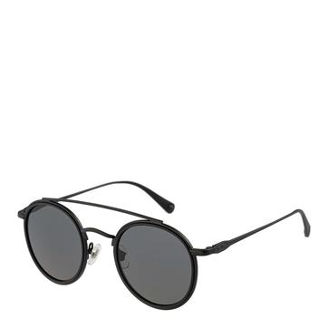 Black Round Thin Frame Sunglasses 50mm