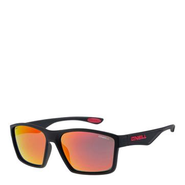 Black Square Fit Iridecent Red Details Sunglasses 60mm